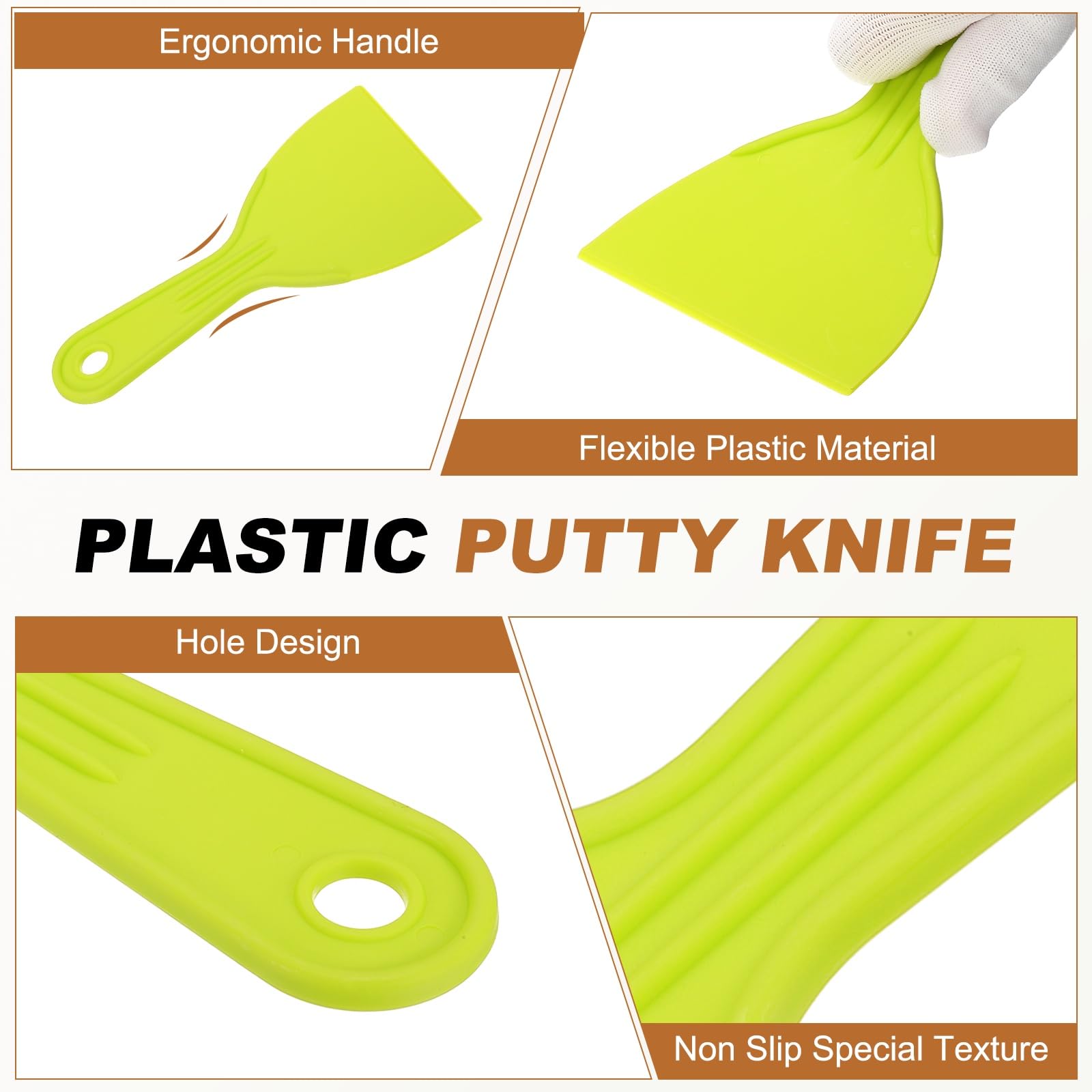 QUARKZMAN 20 Pezzi Spatola Raschietto Larghezza 4" Spatola Plastica Giallo