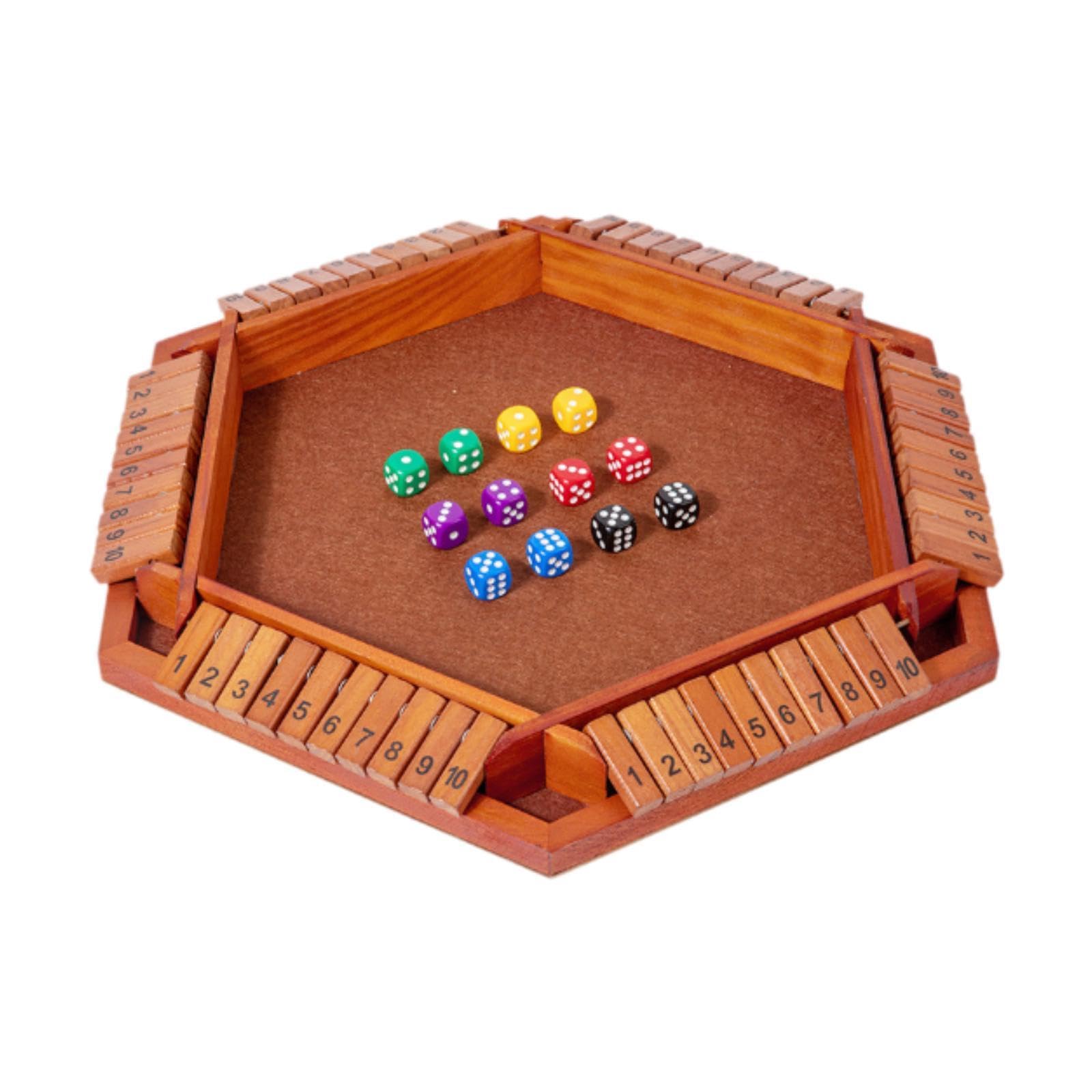 Juego de Mesa de Dados, Juguetes Educativos, Juego de Matemáticas de Mesa de Madera, Juego de Dados de Madera para Pub, Fiestas, Picnics, MarrÓn