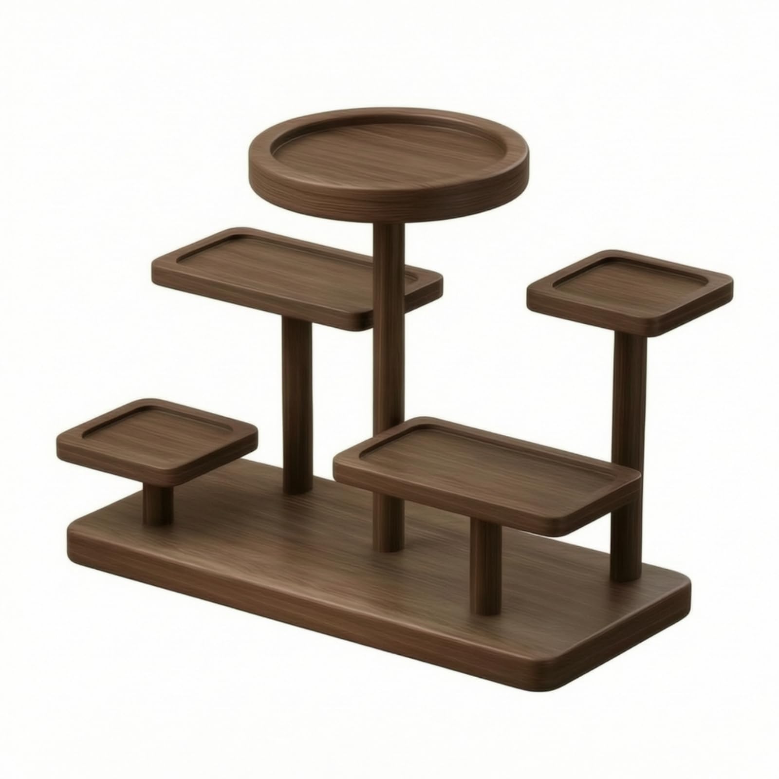 Vassoio Rettangolare in Legno a 3 Livelli Salvaspazio Espositore con Base Rettangolare Dolci Ripiani per Angolo Del Tè Pomeridiano , S