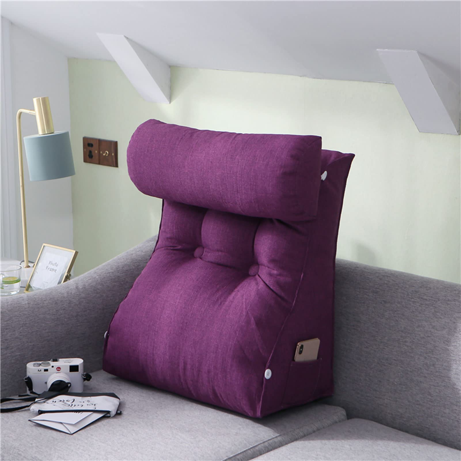 backrest cushion, Reading Pillow Decorative Triangular TV Lumbar Bed Rest