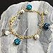 A Touch of Dazzle Flower Charm Bracelet for Girls Jewelry Sparkling Crystal Balls or Hand Painted Flower Charms on an 18K Gold Plated Link Chain Bracelet