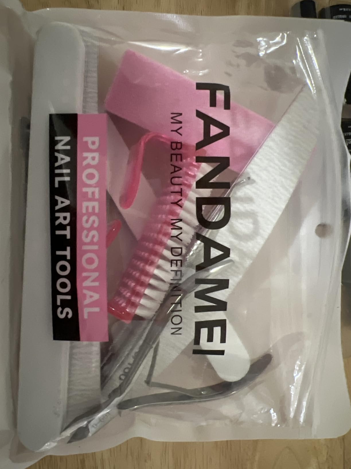 FANDAMEI Nail Care Kit, Nail Files 100/180, Nail Buffer Block, Cuticle Nippers, Cuticle Trimmer, Cuticle Pusher, Nail Tools, Nail Kit, Pedicure & Manicure Tools, Nail Prep Kit, Manicure Kit for Women
