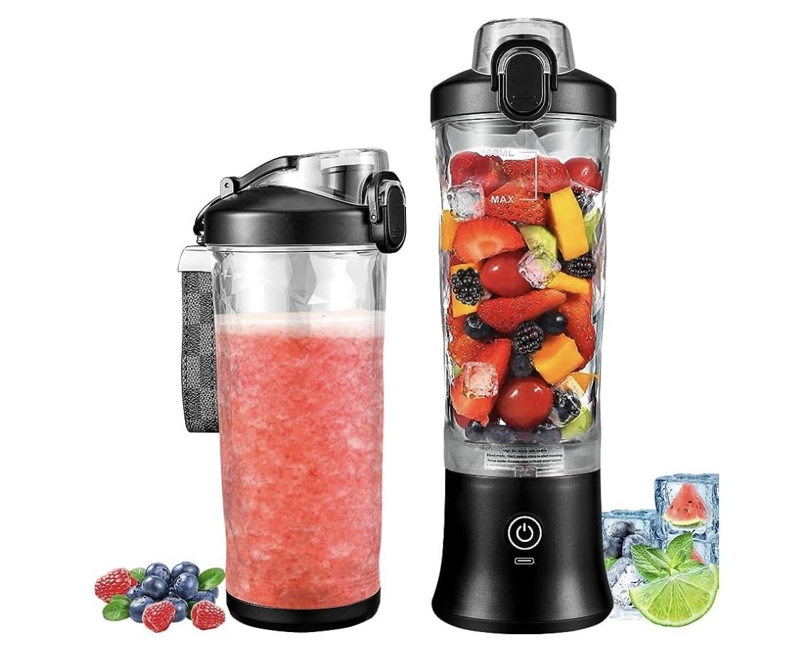 Generic Portable 20 oz Food Blender Black 600 mL