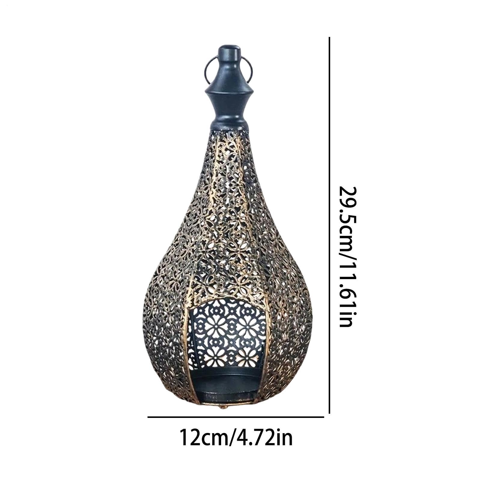 Lanterna marocchina in metallo: portacandela per e balcone, suggestivo gioco di , portacandele bohémien per esterni e interni, decorazione orientale da appendere, 30 cm