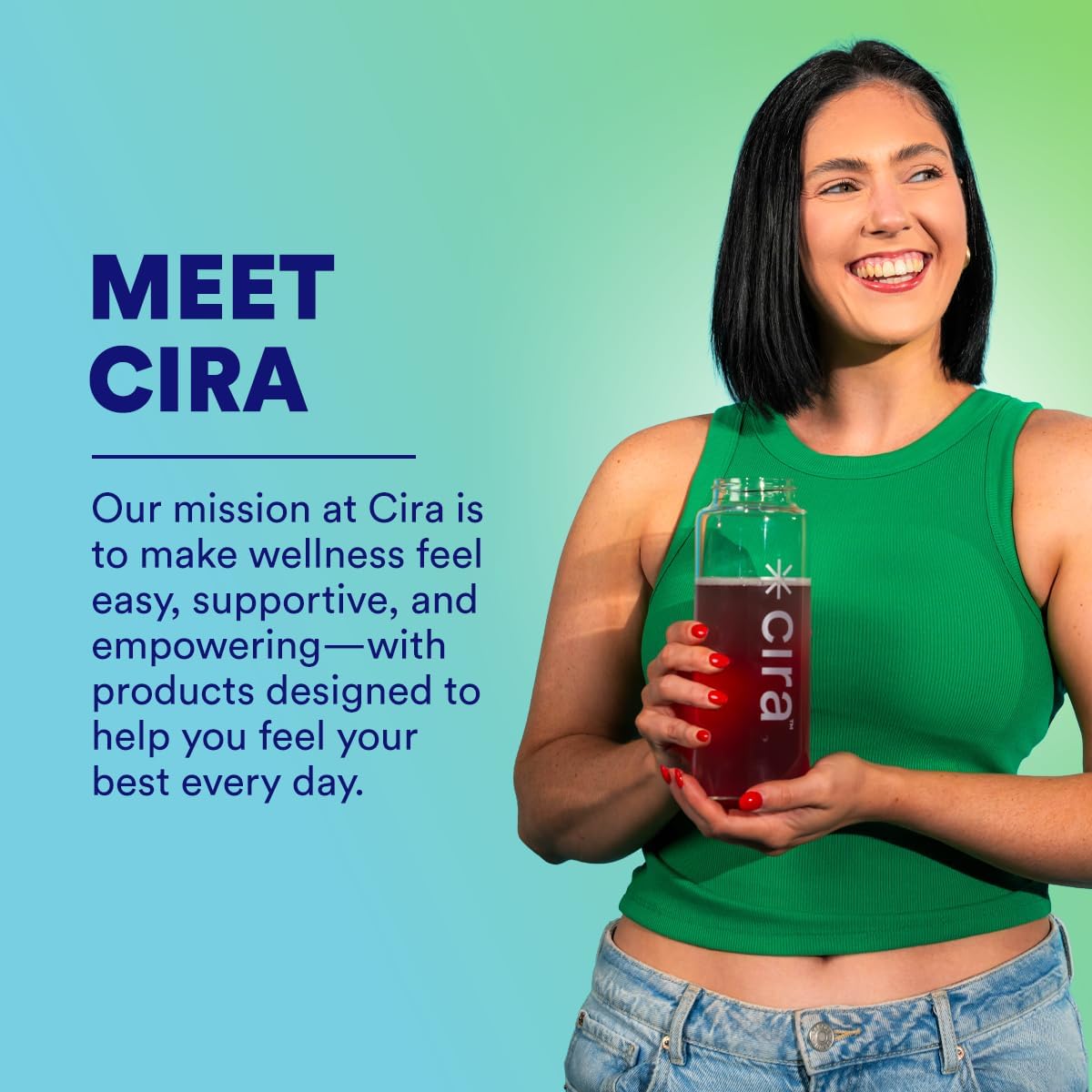 Cira Hydration + Gut Health Powder (45 Servings) - Electrolyte Drink Mix with Prebiotics & Probiotics for Digestion, Hydration & Recovery - Naturally Flavored with Stevia - Blueberry Pomegranate