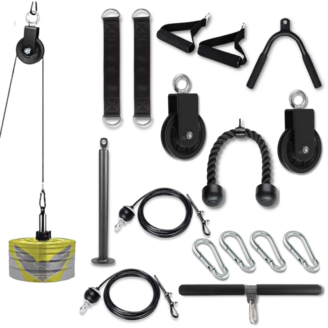 FIRE FITNESS Bicep,Triceps Exercise Cable Pulley System Attachments Gym LAT and Lift Pulldown Machine Shoulder Arm Curl Forearm Muscle Home Workouts Equipments with Weight Loading pin (B0CFVTRWXN) Amazon Price History, Amazon Price Tracker