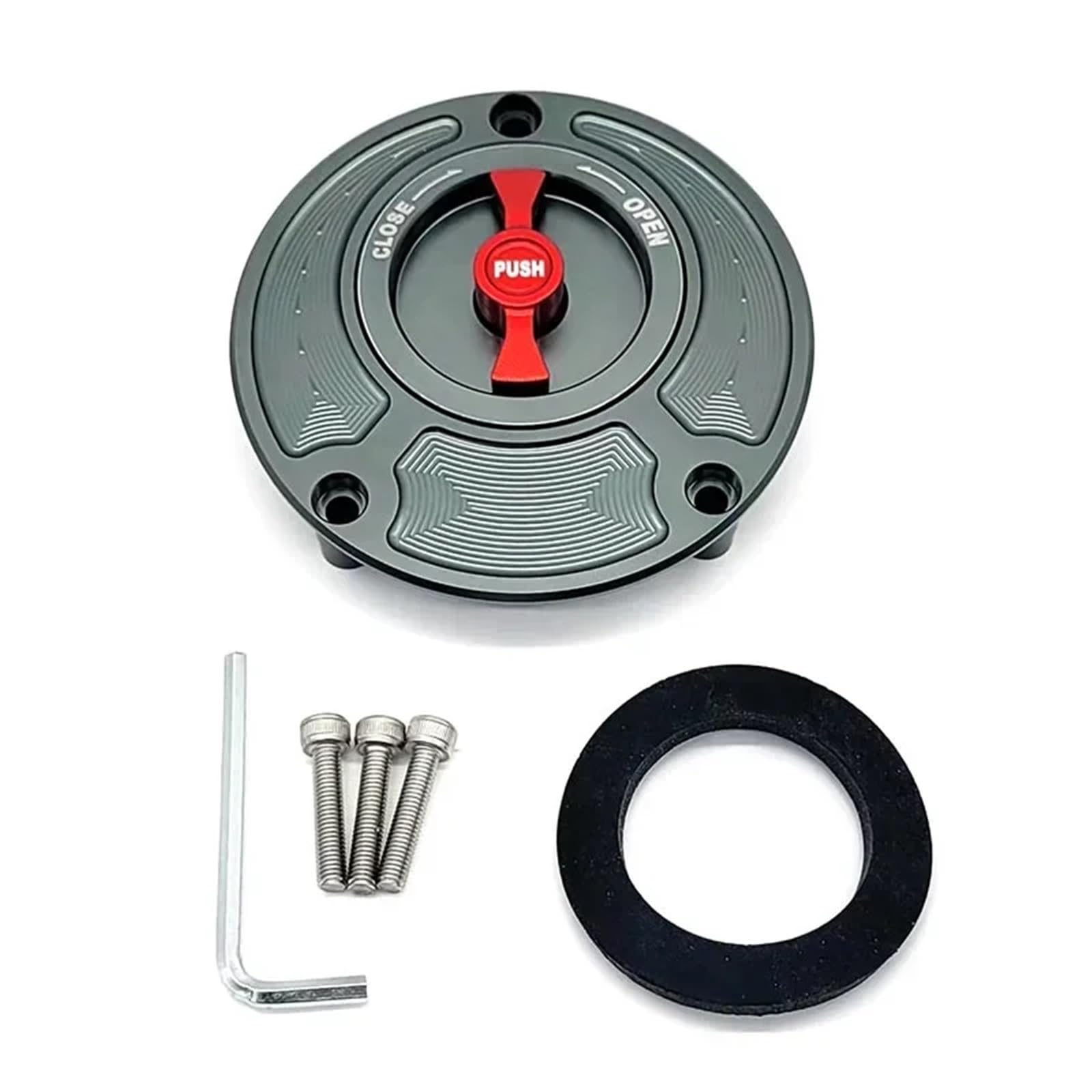 Tappo Serbatoio Coperchio Adatto per Yamaha R1 R25 R15 FZ1 FZ6 FZ6R FJR1300 Tappo serbatoio carburante per moto(Gray and Red)