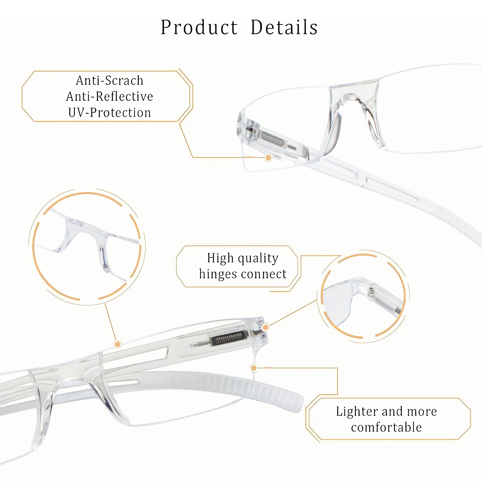 LifeArt 4 Pairs Reading Glasses, Blue Light Blocking Glasses, Computer Reading Glasses for Women and Men, Fashion Rectangle Eyewear Frame(4 Clear, +1.00 Magnification)