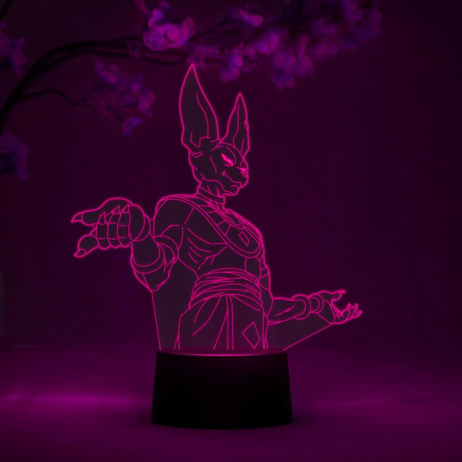 Otaku Lamps Beerus Dragon Ball Super – Anime Lamp Figure Night Light, 16 Color RGB LED – Remote, 3D Anime Room Décor Gift for Otaku