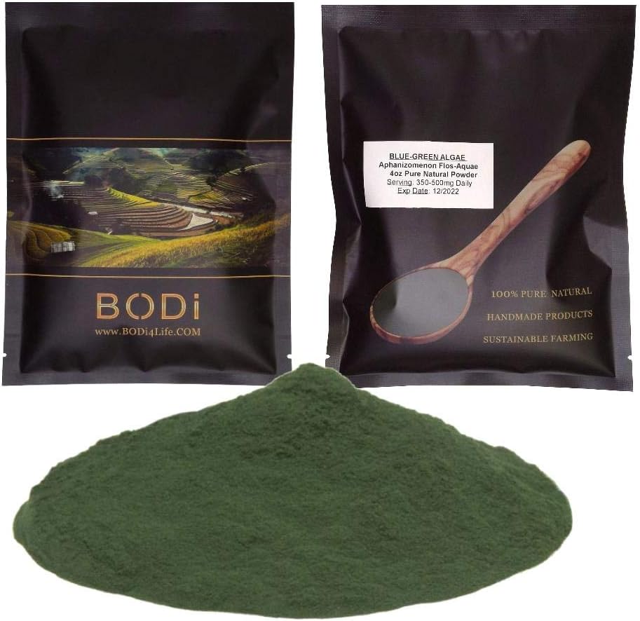 bodi : Blue Green Algae Powder (AFA) - 100% Pure Natural Chemical Free (4 8 16 32 oz) (4 oz)