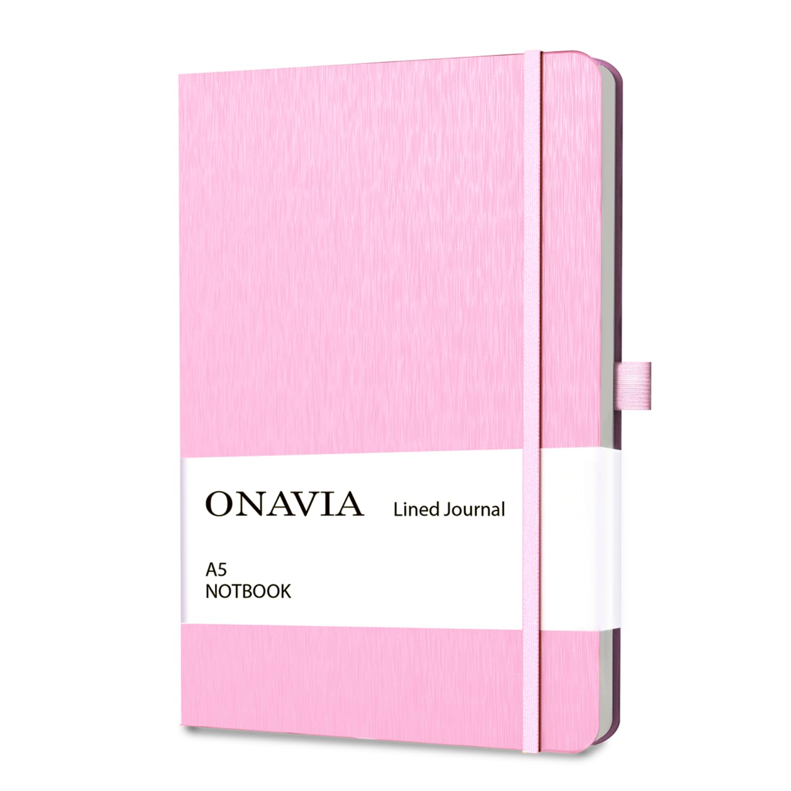 ONAVIA A5 Notebook Hardcover, 5.8" x 8.3" Lined Journal College Ruled Notebook for Work, Office Meetings, Travel, Note Taking, Planning & Daily Writing, 160 Pages, Pink
