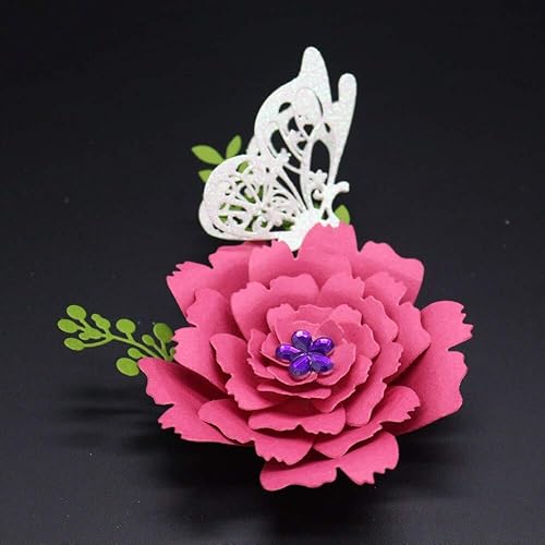 Miniatura 6 de DIY Scrapbooking Artist - Juego de 9 troqueles de corte de pétalos de diferentes flores, plantillas de corte de metal, práctica práctica, álbum de