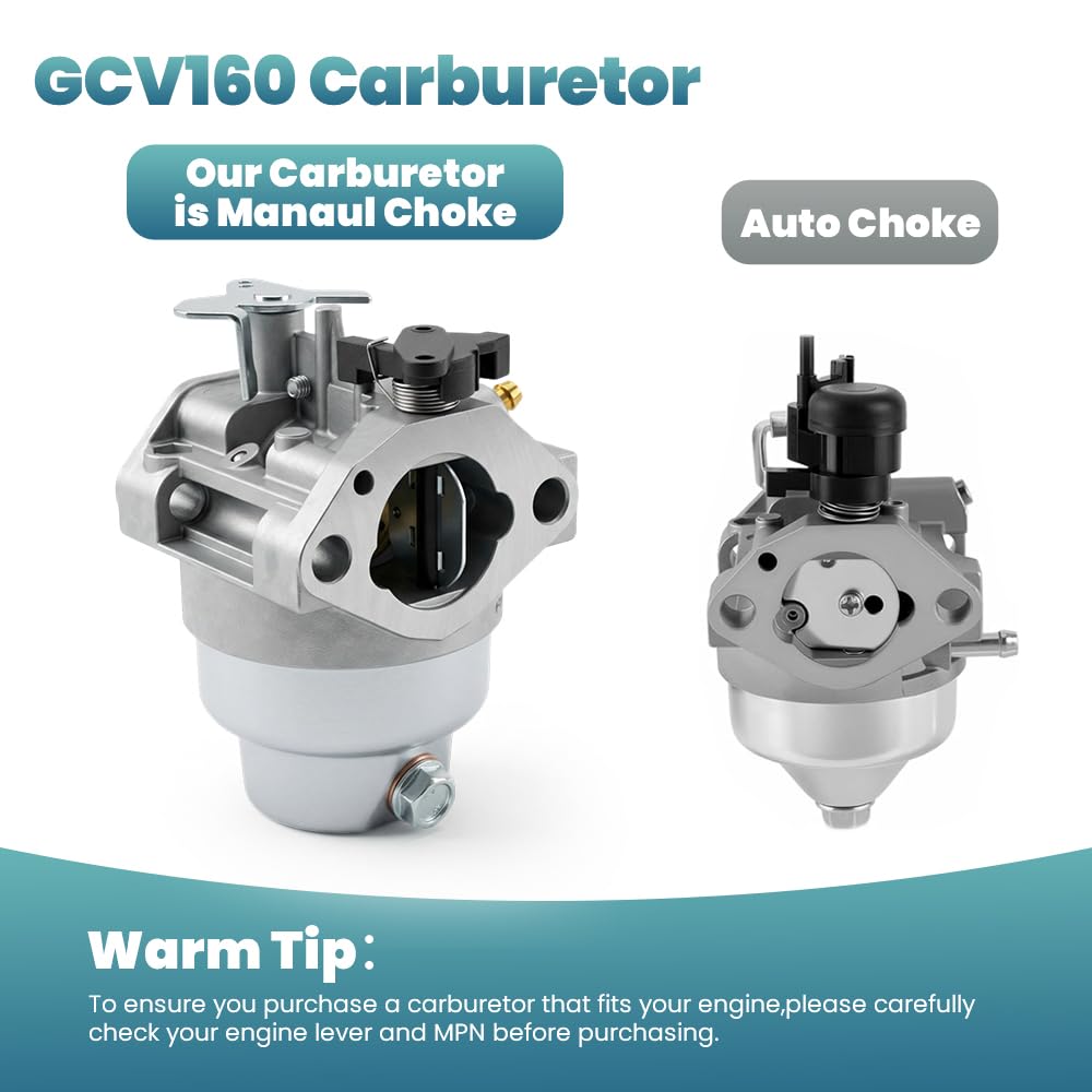 Kit Carburatore per HONDA GCV160 GC135 GC160 GCV135 GCV160A GCV160LA HRB216 HRS216 HRR216 HRT216 HRZ216 Sostituisce 16100-Z0L-023 Carburatore per Tosaerba con Filtro dell’aria e Candela di Accensione