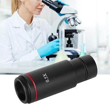 Universal 0.5X Microscope Camera Adapter Lens for CCD Camera - C-Mount Reduction Lens Compatible with Electronic Eyepiece 25mm for Science Lab Imaging