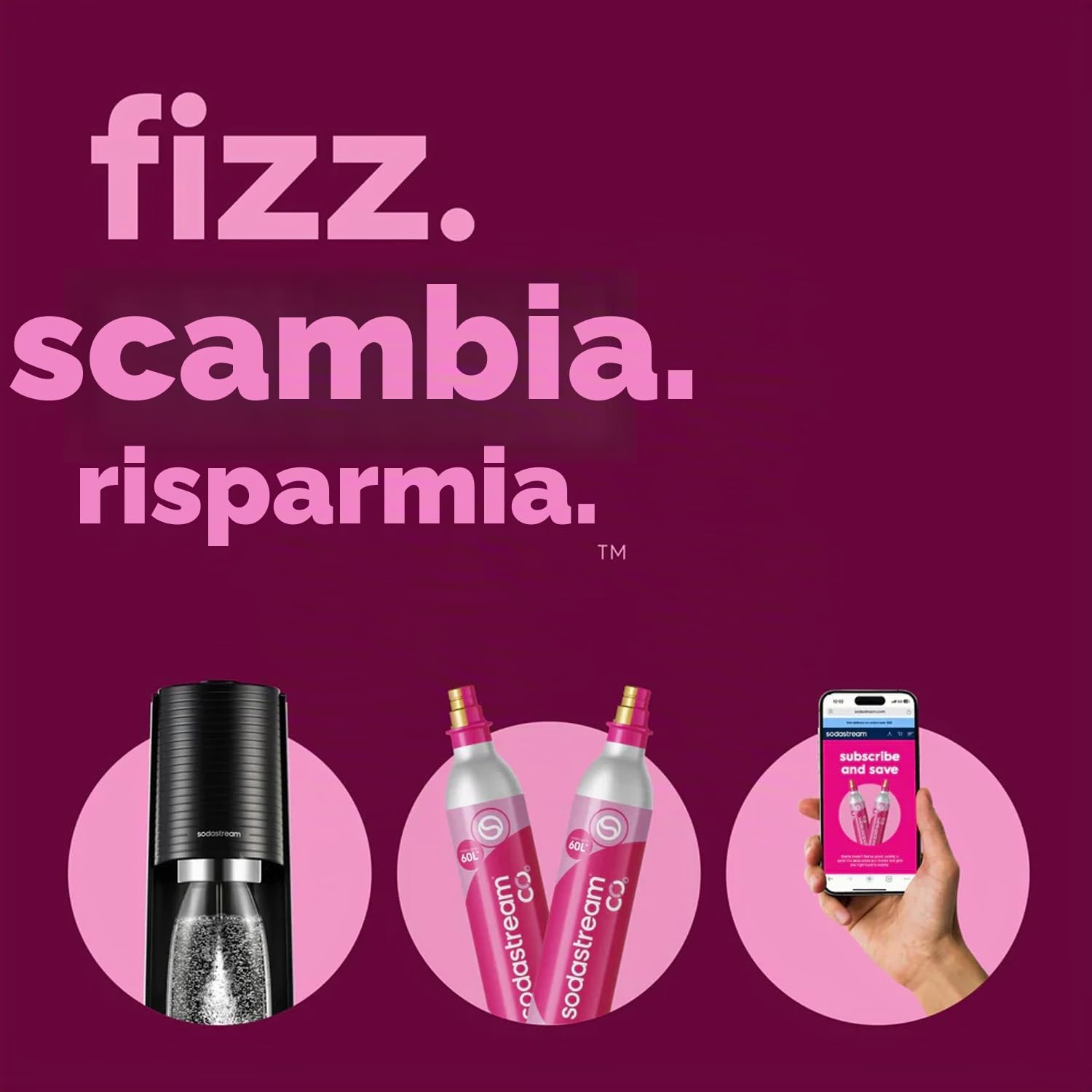 SodaStream Gasatore d’acqua Terra Nero include cilindro di Co2 per realizzare fino a 60 Litri di acqua frizzante, inclusa tre bottiglie da 1 L lavabili in lavastoviglie
