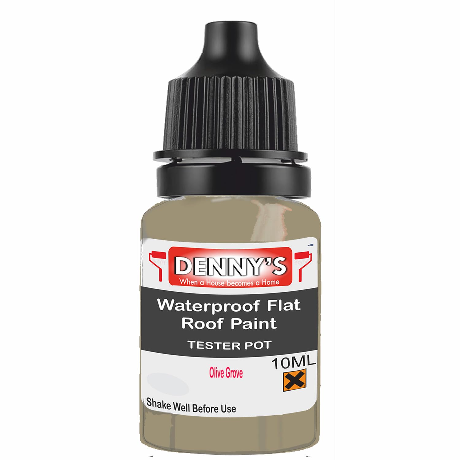 SCOOBYS PAINTS BACK IN THE MIX Chlorinated Rubber Flat Roof Paint – Waterproof Roof Sealer & Leak Repair Coating, Quick Drying, High Adhesion (Olive Grove, 10ML Tester Bottle)