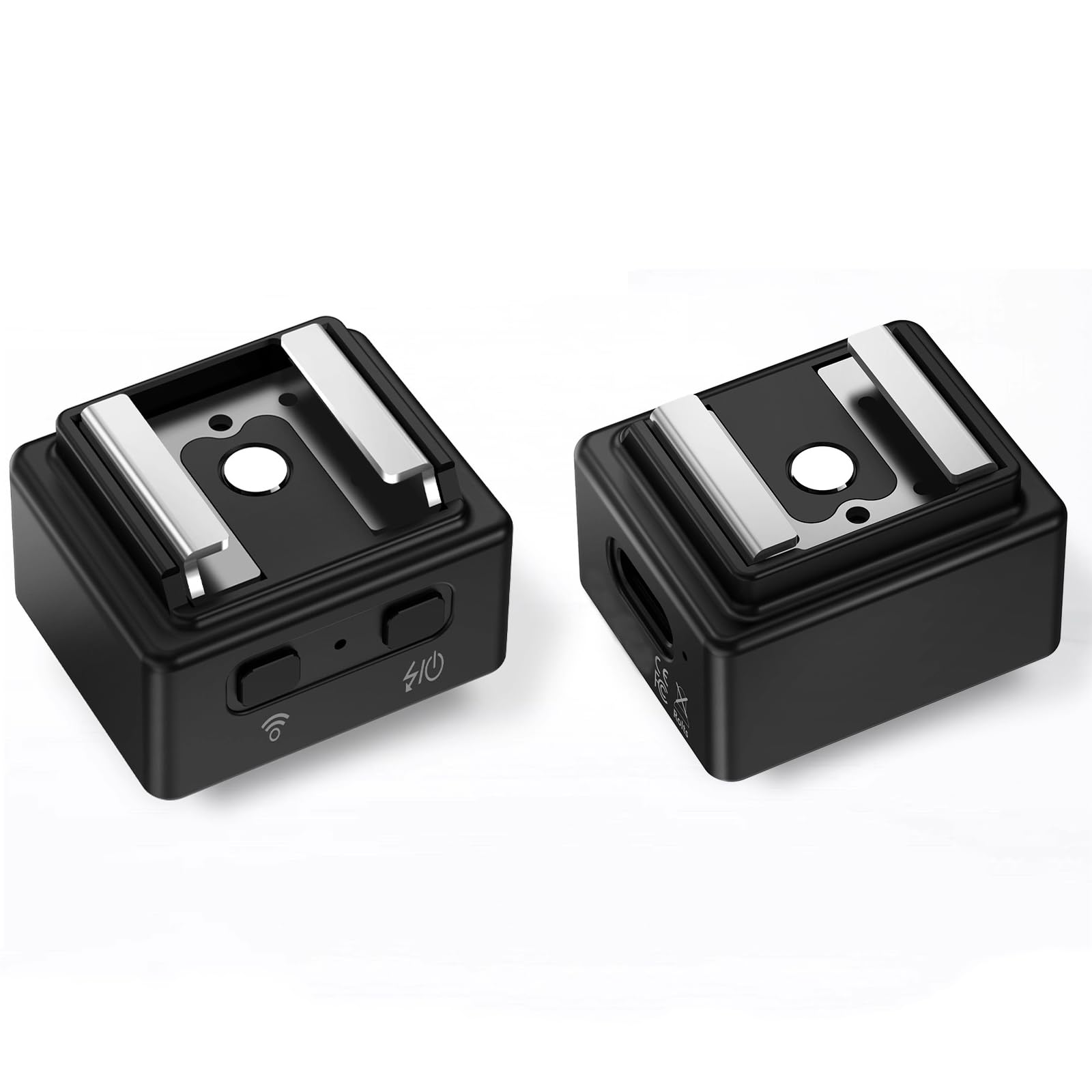 Mini Trigger Flash Wireless 2.4G, Trasmettitore E Ricevitore per Trigger Flash, Adattatore per Rialzo a Slitta, Ricaricabile, per Fotocamere DSLR, Controllo Completo della Luce