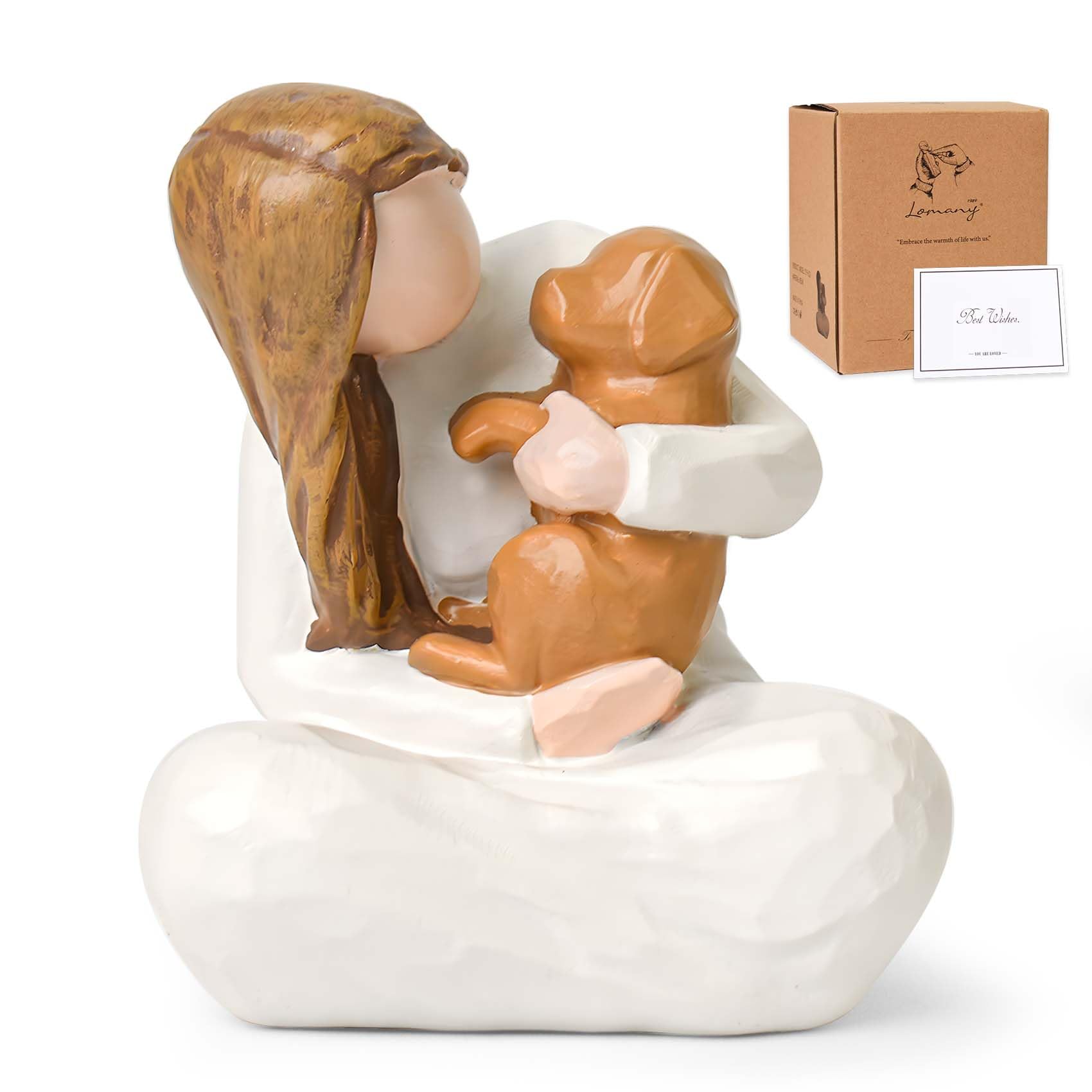 Dog Remembrance Gift for Dog Lover Angel Dogs Friendship Memorials Gifts for Dogs Sculpted Hand-Painted Resin Figures for Loss of pet