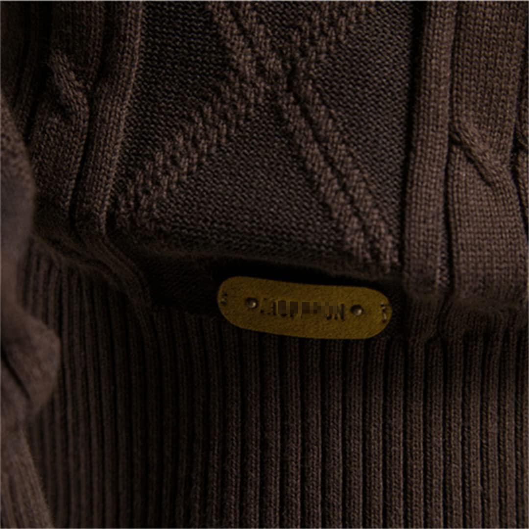 Vogrtcc Cárdigans de algodón casual en línea botón de color sólido chaqueta de punto de negocios suéter de moda abrigo de invierno