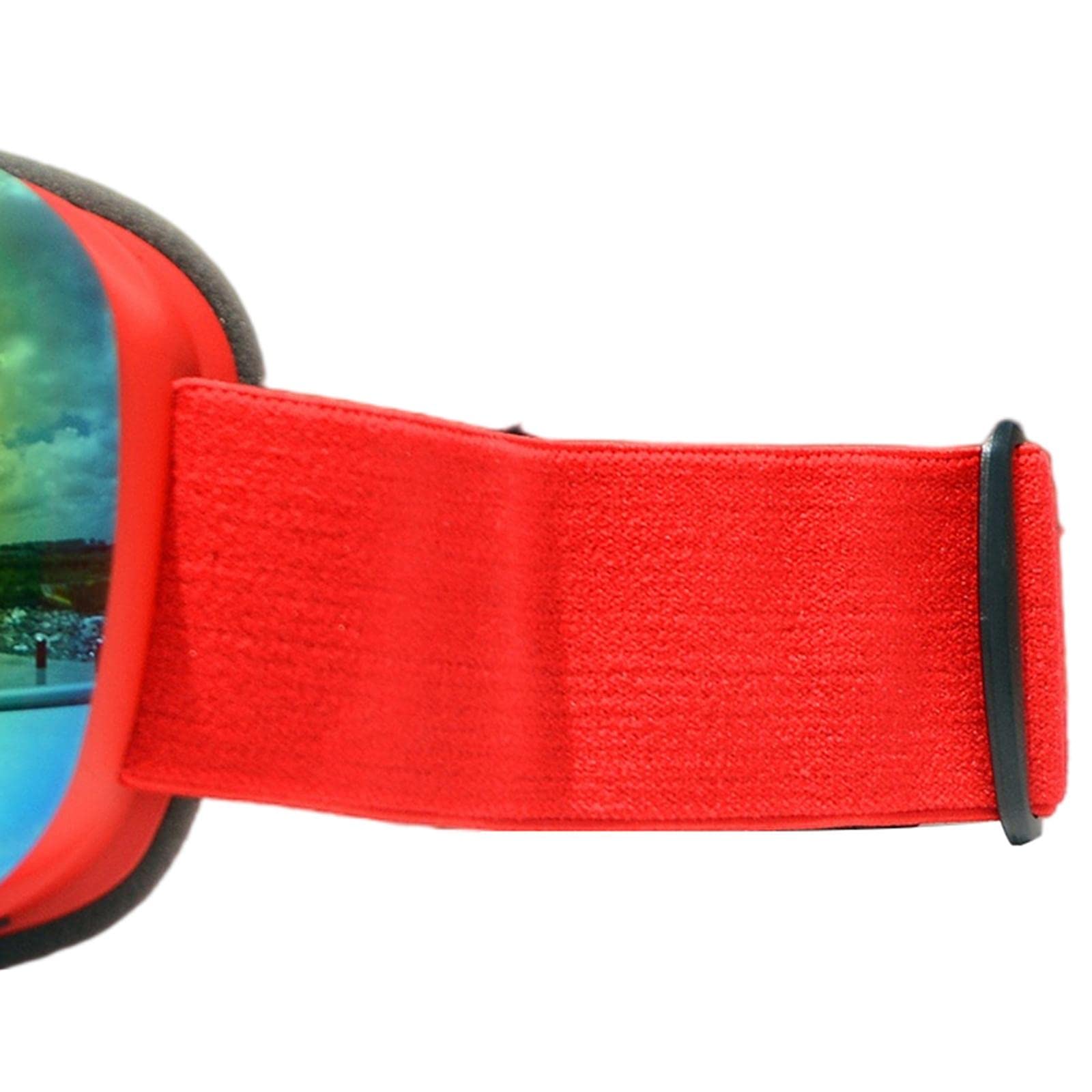 Gafas de Esquí con Lentes Protectoras Desmontables, Protección, Resistentes Al Viento Y Al Polvo, Ideales para Patinaje, Motos de Nieve Y Motocross, Lentes Rojas, Marco Rojo