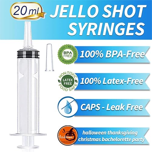 Vista 2 de Paquete de 100 jeringas con tapa de punta, jeringas de 20ml (0.68 fl oz) sin BPA