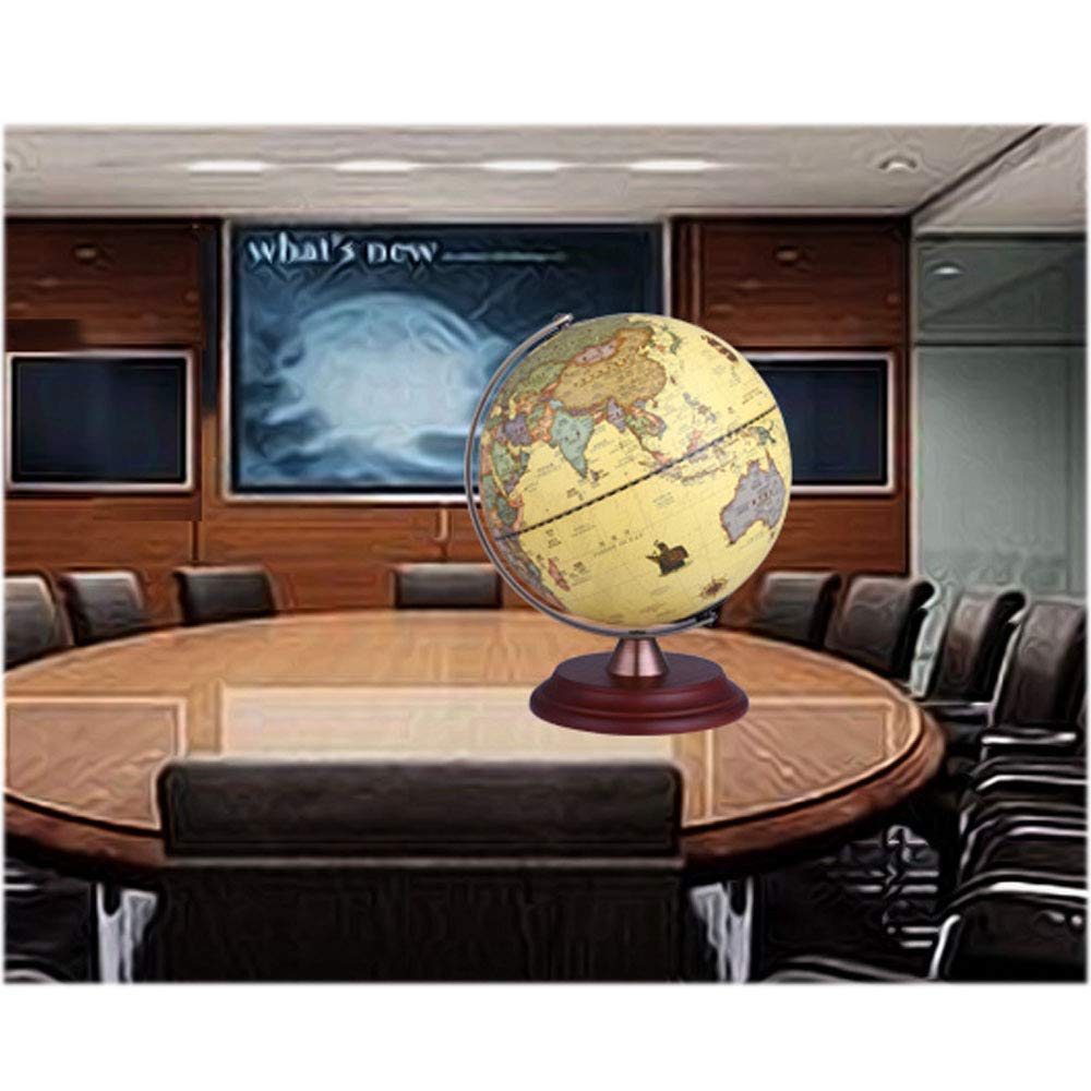 Globus świata 25 cm podświetlany globus z drewnianym stojakiem do dekoracji wnętrz dla dzieci i na biurko