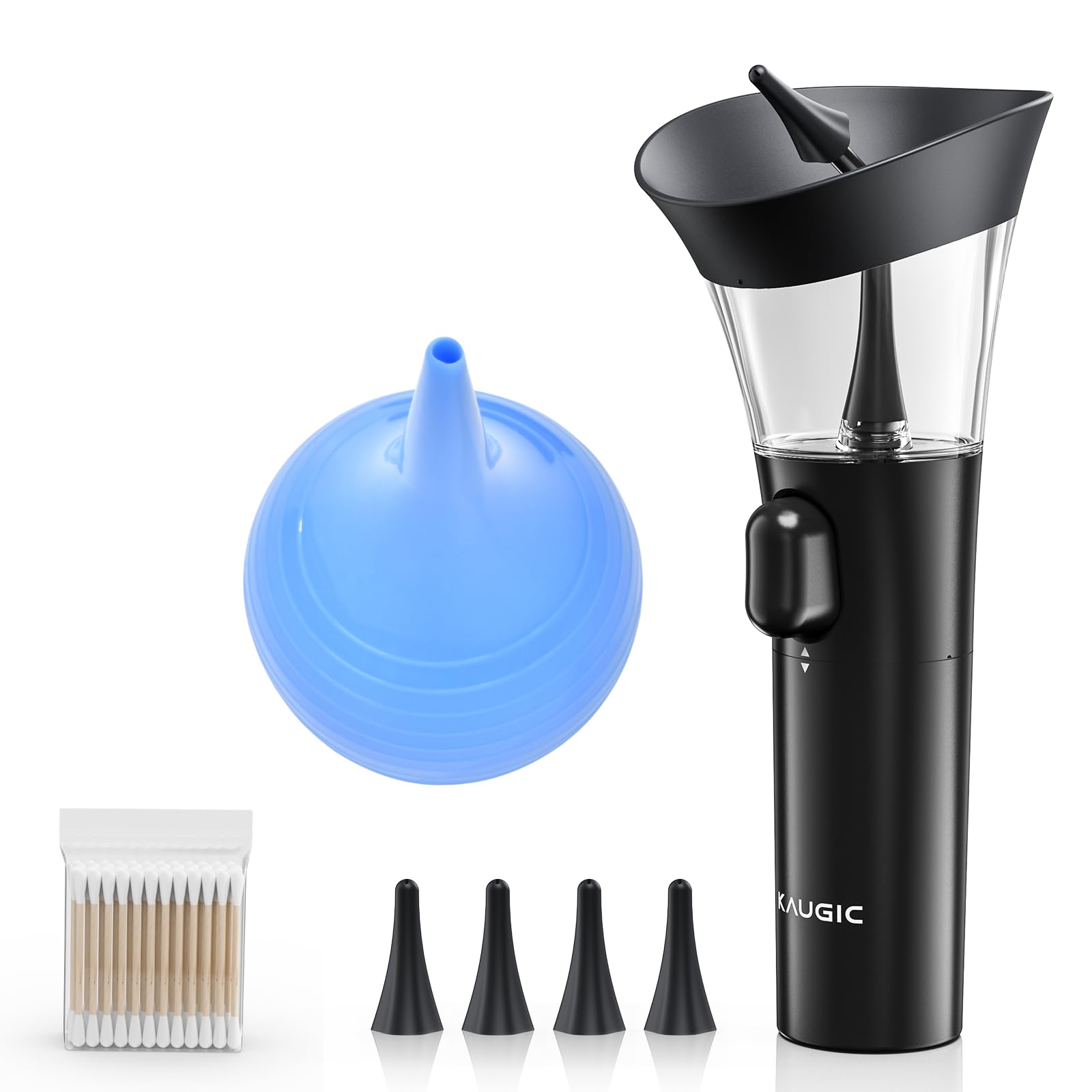 KAUGIC Ear Wax Removal Kit - One-Hand Control Ear Cleaner Tool, Easy to Use Manual Earwax Removal with Soft Silicone Tip for Effective & Safe Home Use