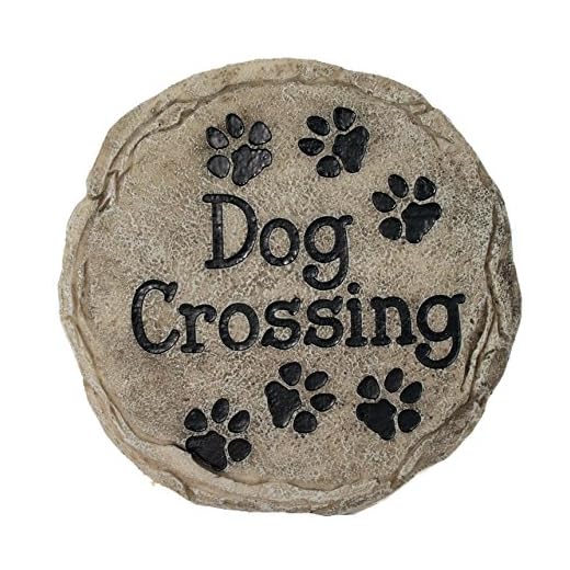Spoontiques - Garden Décor - Dog Crossing Stepping Stone - Decorative Stone for Garden