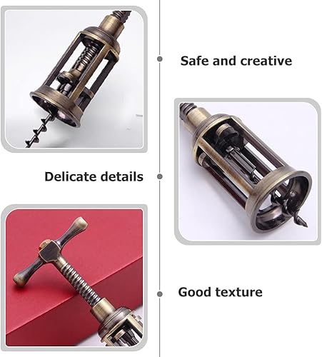 Vista 6 de LUOZZY Abrebotellas de vino Abridor de botellas de vino de aleación de zinc Abrebotellas de vino Tornillo manual resistente (Blanco)