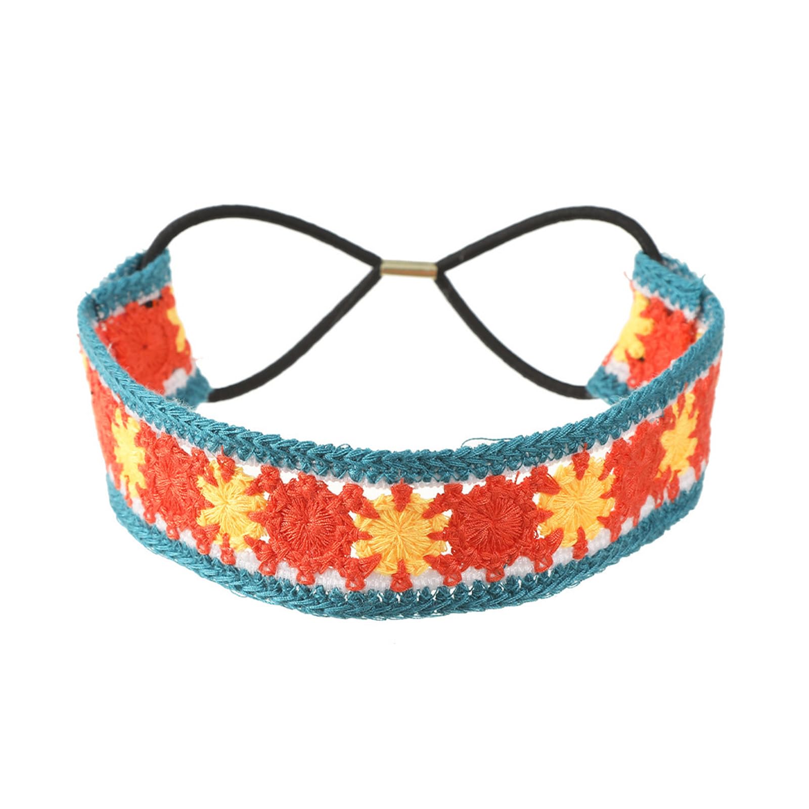 Ukbzxcmws Crochet Headband Hollow With Stretchy Hair Rope Ethnic Flower Pattern Turban For Girls Photo Props