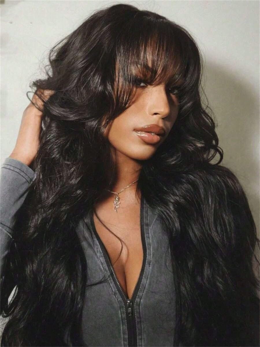 UNILO Body Wave Human Hair Wig with Bangs