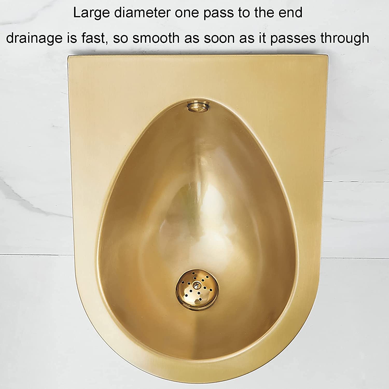 Pisuar Męski Ścienny, Mały, Złoty, Toaleta Publiczna Z Pionowym Odpływem, Pisuar + Czujnik, Pisuar Jednoczęściowy,urinal + sensor