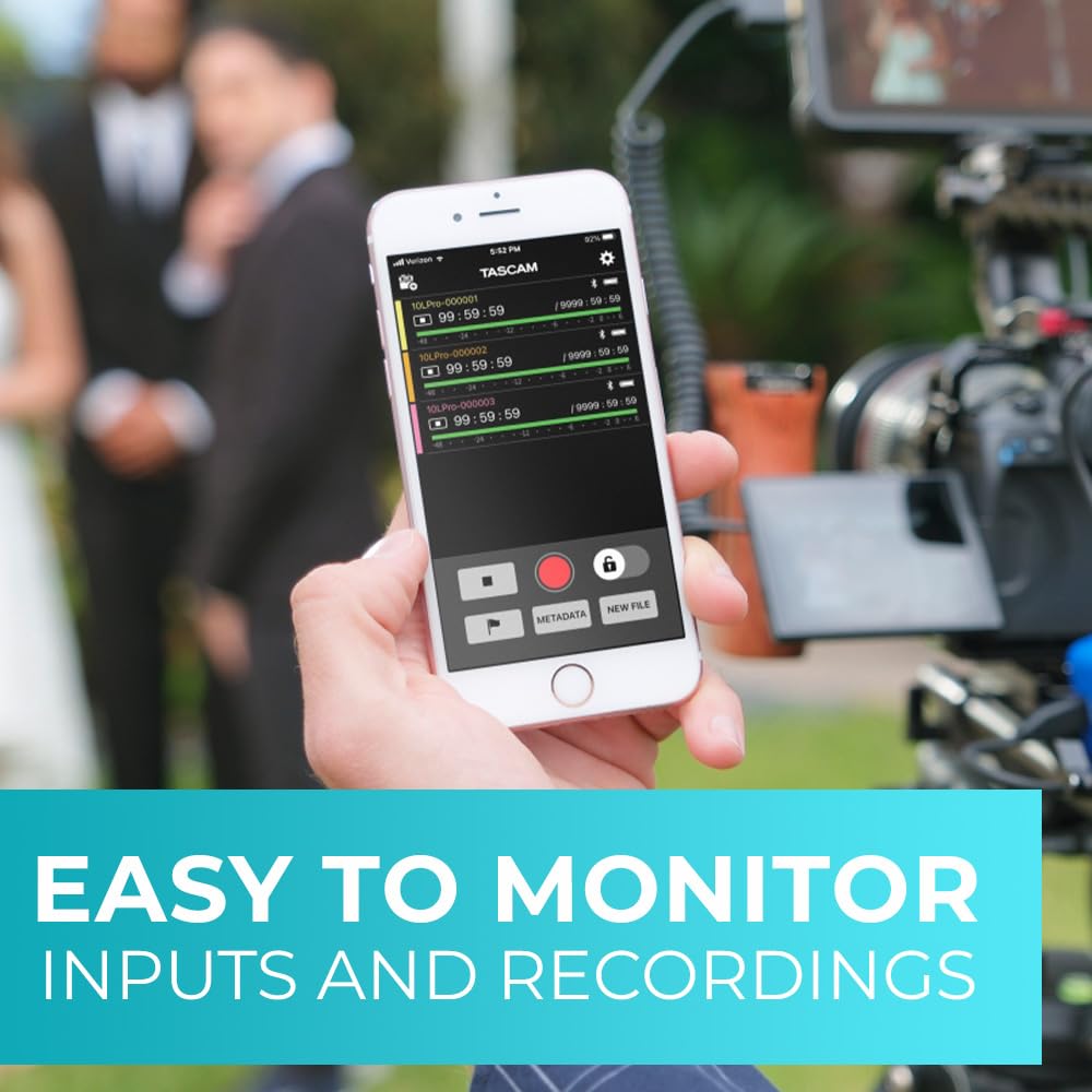 TASCAM DR-10L Pro – 32-Bit-Float-Audiorecorder mit Lavalier-Mikrofon Bluetooth Option für Fernbedienung und Synchronisation, unterstützt LTC Jam Sync