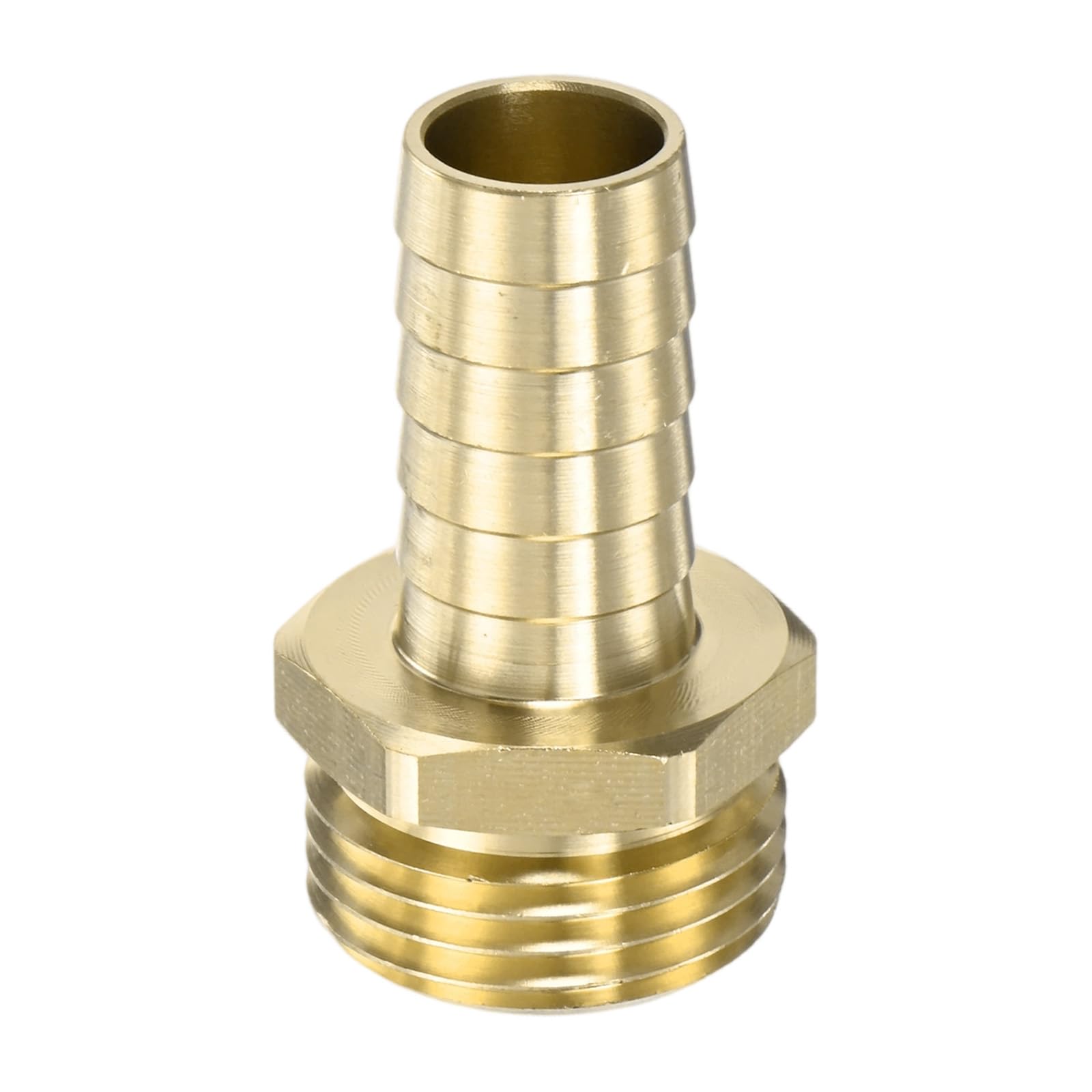 M METERXITY Brass Garden Hose Adapter Swivel Fitting, 5/8" Barb to 3/4" GHT Male Connector Swivel Hex Brass Garden Water Hose Pipe Connector for Lawn/Boat/House/Irrigation