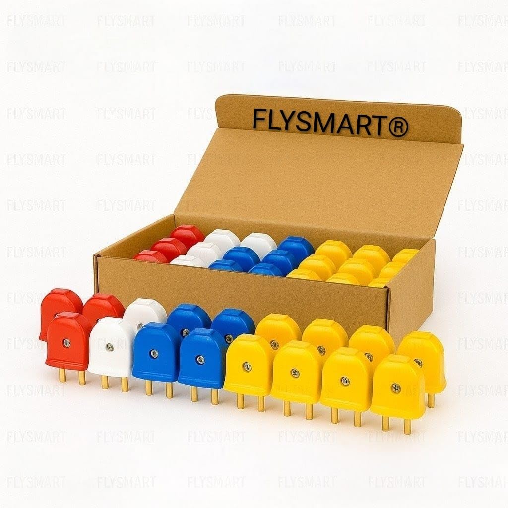Traders Universal ABS Polycarbonate Multicolor 2 Pin Male Plug Top (Red, Pack of 20) Plug Pin (4.1 mm)-image-2