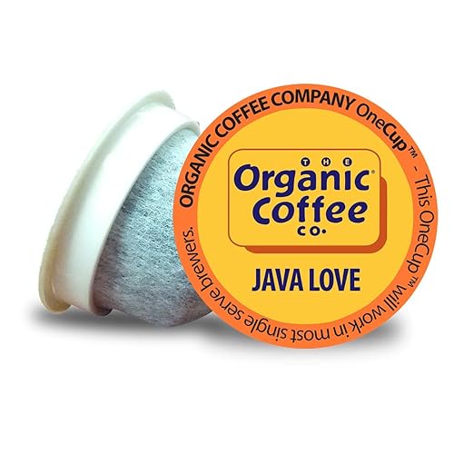 Organic Coffee Co. OneCUP Java Love - Cápsulas de café compostables de tostado medio de 12 quilates, compatible con Keurig 2.0
