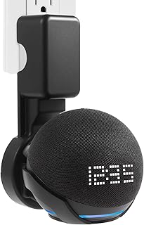 Dot 5th Generation Wall Mount Holder, ZUOLACO Outlet Hanger for Dot (5th & 4th Gen) Smart Home Speaker, Space-Saving Dot Accessories with Built-in Cable Management, Hide Messy Wires, Black