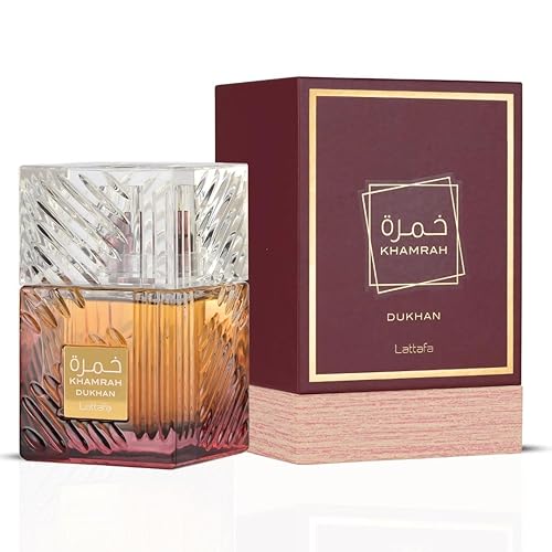 Lattafa Khamrah Dukhan for Unisex Eau de Parfum Spray, 3.4 Ounce / 100 ml - 3.4 Fl Oz (Pack of 1) - Wood