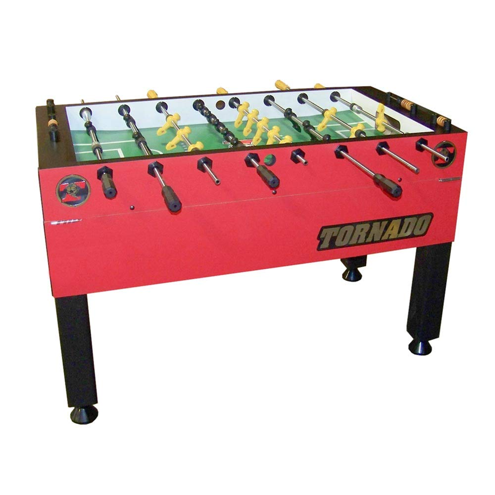 Tornado Tournament 3000 Foosball Table - Made in The USA - Commercial Quality for The Home - Incredible Table Soccer Game (1 Man Goalie, Red)