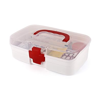 Cello Medico Small First Aid Box | BPA-Free Emergency Indoor Outdoor Medical Utility Cabinet Organizer | Light Weight & 