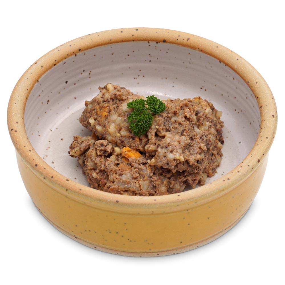 Premium Hundefutter nass, Bio Nassfutter für Hunde, Hennies Topf mit Huhn, Naturreis & Süßkartoffeln, purinarm, schonend gegart & ohne Zusatzstoffe, 12 x 400g