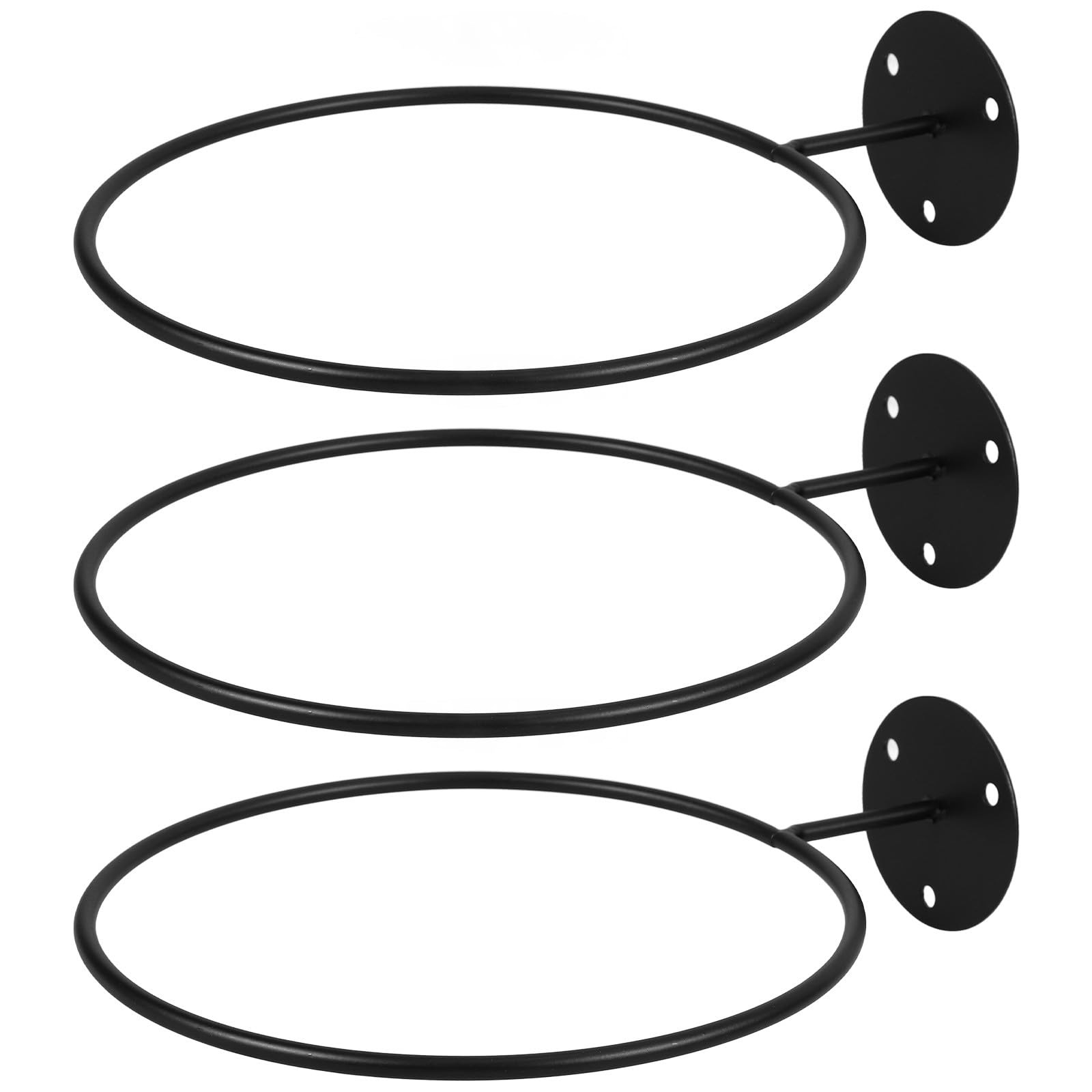 ERINGOGO Soporte de Pared para Balones de Hierro Negro Capacidad Fuerte y Resistente al Óxido, Paquete de 3 Unidades para Exhibición y Almacenamiento Deportivo