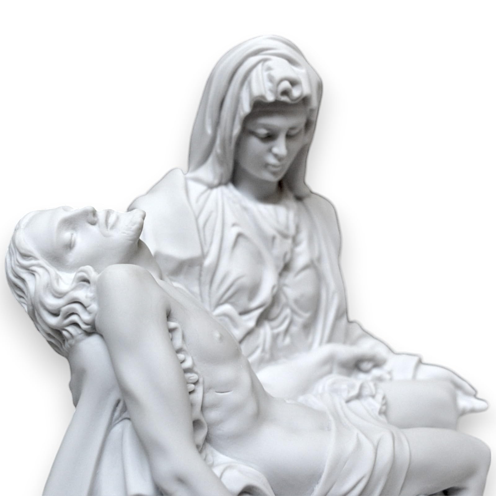 La Piedad de Miguel Ángel Escultura con base de mármol, varios tamaños, 23 cm