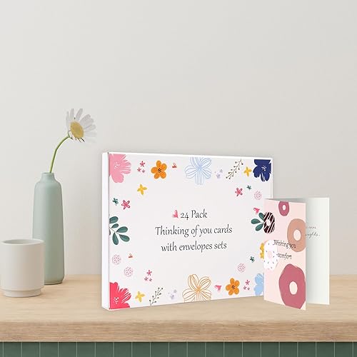 Miniatura 6 de Paquete de 24 tarjetas surtidas de Thinking of You con sobres autoadhesivos, tarjetas de felicitación precargadas en caja de 4 x 6 pulgadas