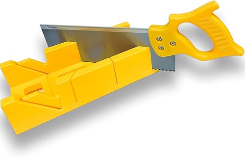 Juego de caja de inglete y sierra, caja de inglete de 12 pulgadas con sierra trasera de 14 pulgadas para manualidades, mini sierra de inglete para