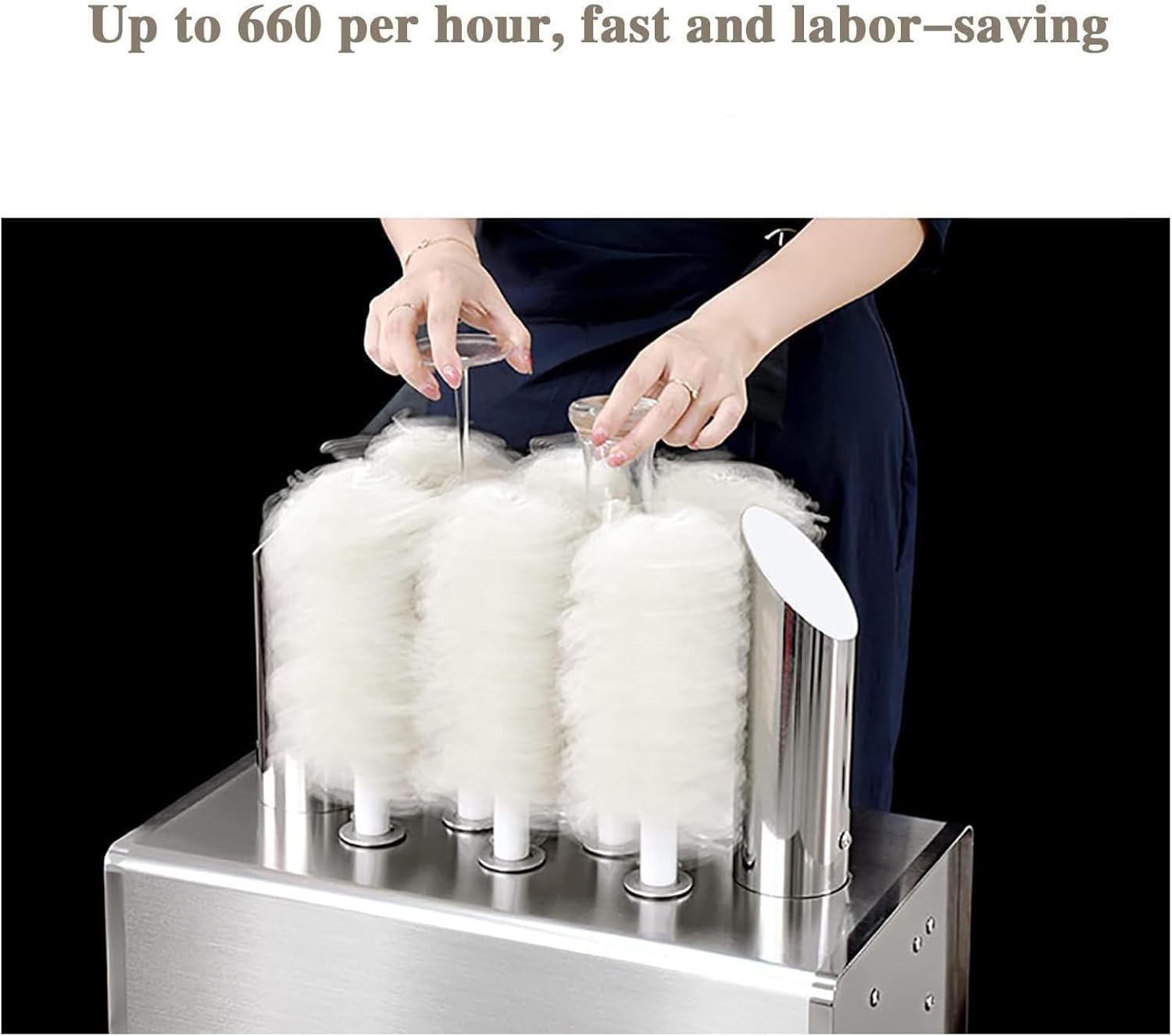 Electric Commercial Glass Washer, Winery Wine Glass Cleaning Machine with 5 Cleaning Brush, for Bars,Cafes,Kitchen,Restaurant,Chain Shop,Hotel (5head)