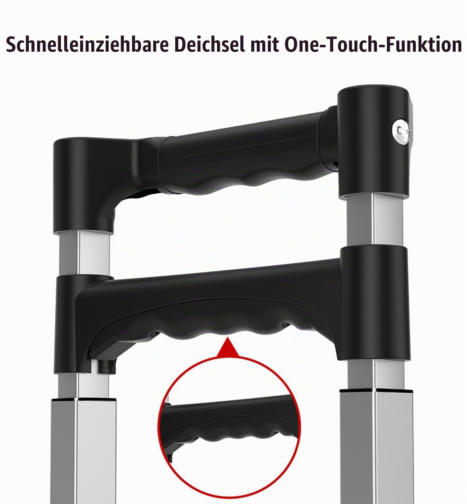 Sackkarre Aluminium Treppensteiger Klappbar Treppensackkarre Belastbarkeit 80kg Transportkarre mit Elastischen Seilen, Teleskopgriff 61-106 cm Höhenverstellbar für Zuhause, Einkaufen, Umzüge & Lager