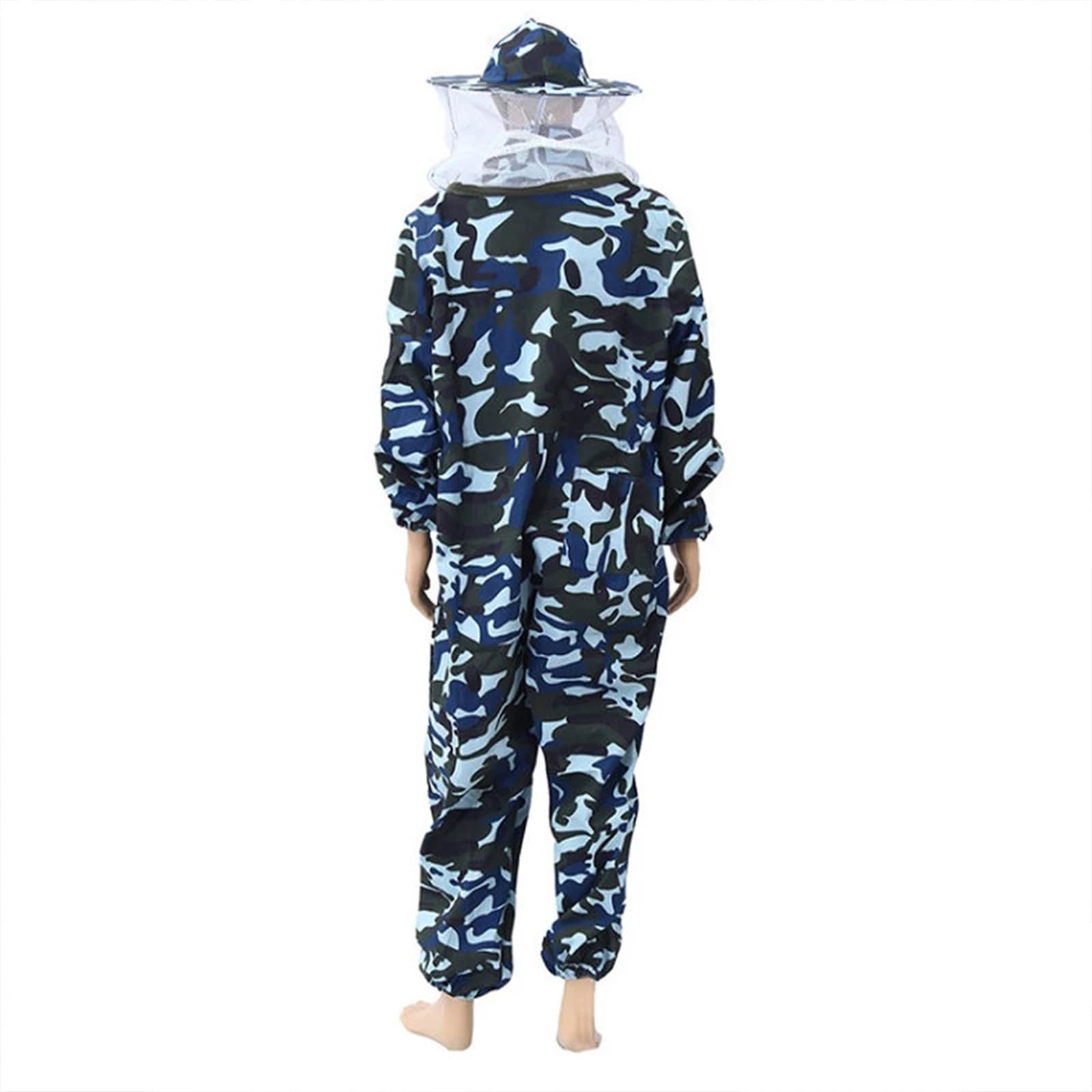 Ropa De Apicultura Gorro de cuerpo completo for el hogar, antiabejas con capucha velo, traje cremallera ventilada, apicultor, ropa protectora profesional(WHITE,L)