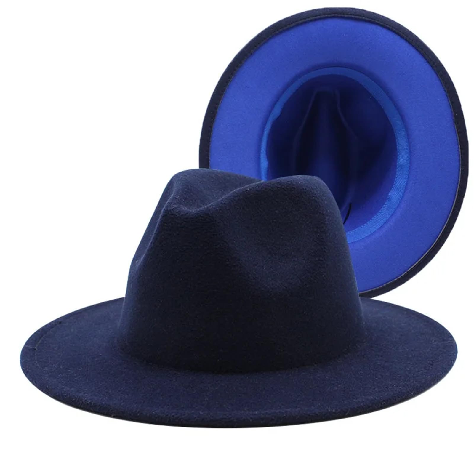 Klassische Fedora-Hüte, Wollfilz, Fedora-Hut, breite Krempe, Jazz-Partyhut für Damen und Herren, Herbst und Winter