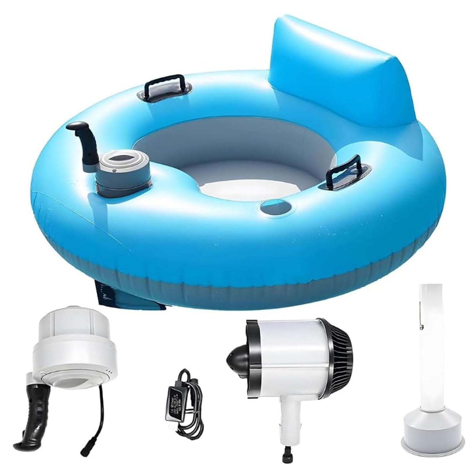 FHRKA Inflatable Electric Motorized Pool Float with Air Pump For | 50w River Tube Float, Rotation,Lounger,Water Sports